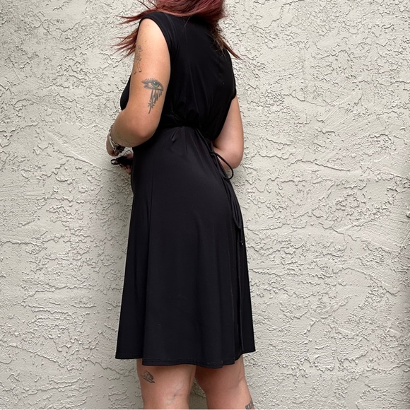 Vintage Little Black Dress with Tie Waist - Picture 7 of 10